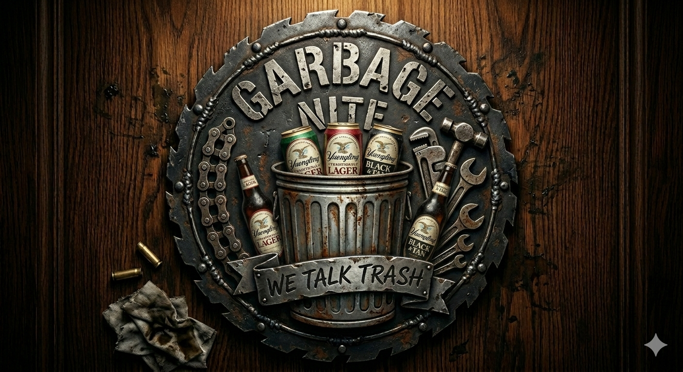 Weathered Garbage Nite sign
